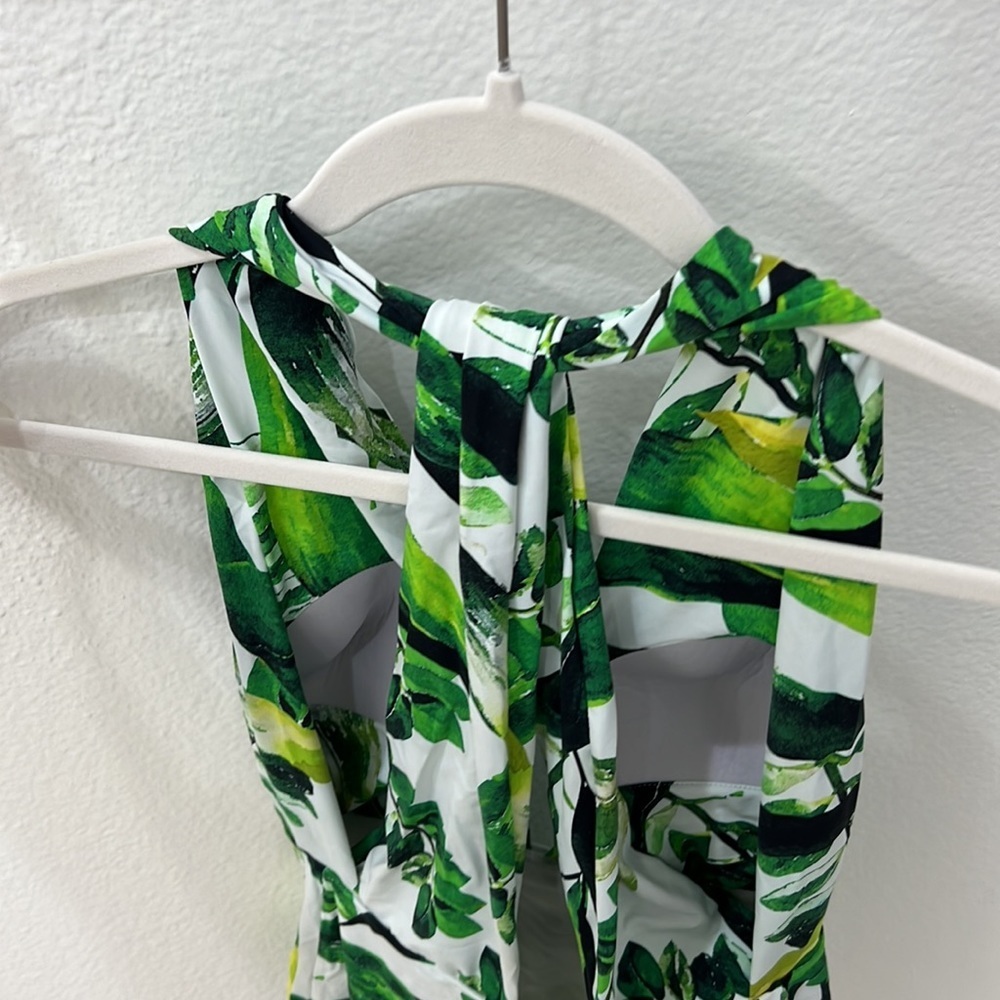 NEW Green Tropical Piece One Piece Swimsuit - Picture 4 of 13
